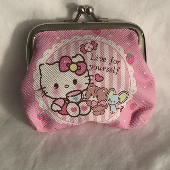 Hello Kitty coin purse live for yourself graphics with kiss lock closure. - Picture 1 of 4